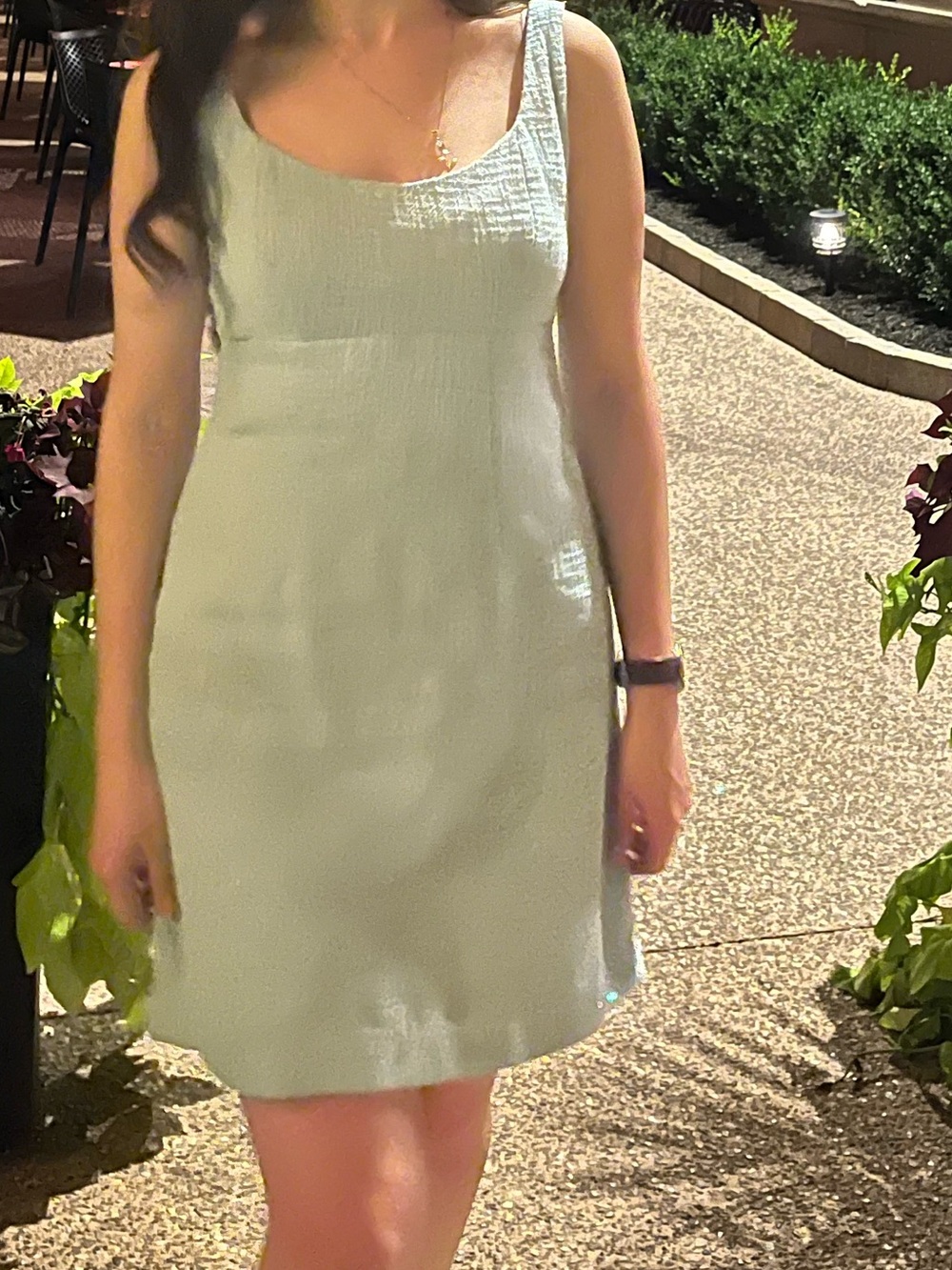 Tweed Corset Mini Dress - Abercrombie & Fitch - Light Blue Textured Shift Dress